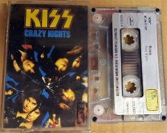 KISS - CRAZY NIGHTS (1987) PLAKSAN CASSETTE MADE IN TURKEY ''USED'' PAPER LABEL