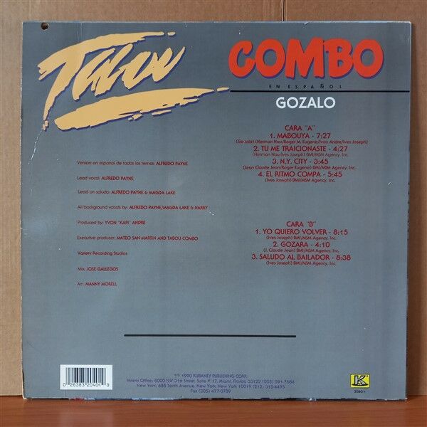 TABOU COMBO – GOZALO [TABOU COMBO EN ESPANOL] (1990) - LP 2.EL PLAK
