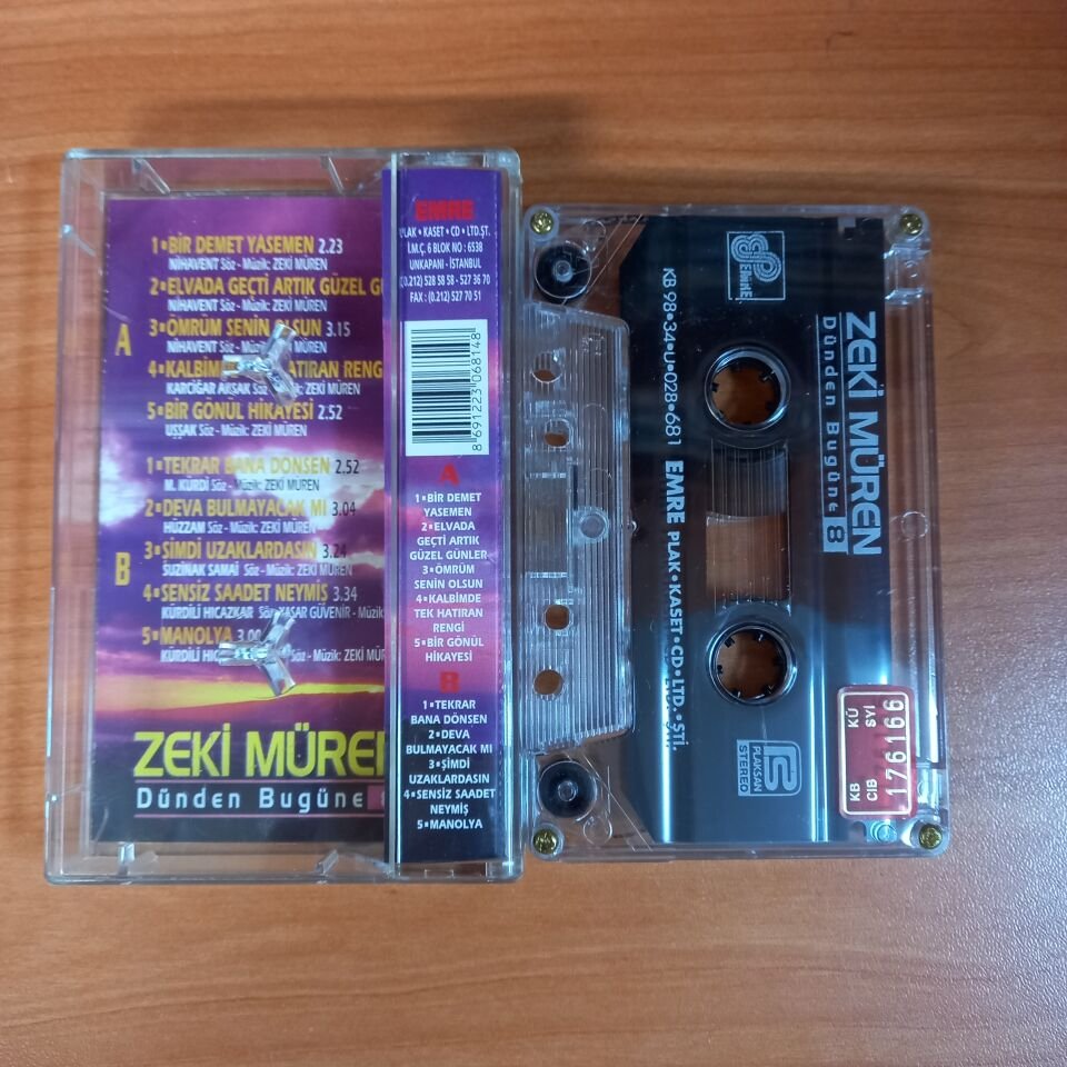 ZEKİ MÜREN - DÜNDEN BUGÜNE 8 (1998) - KASET 2.EL