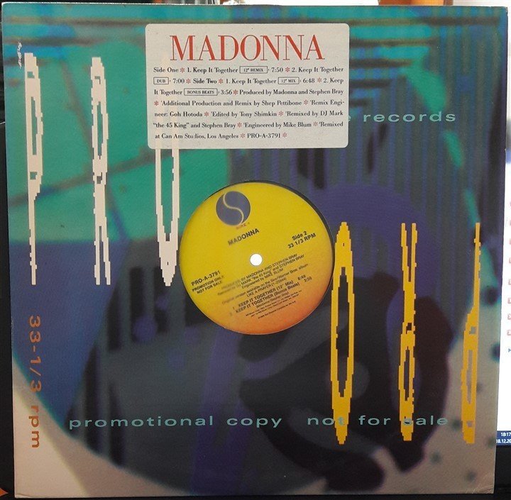 MADONNA - KEEP IT TOGETHER (1989) - 12'' MAXI SINGLE PLAK 2.EL PROMO