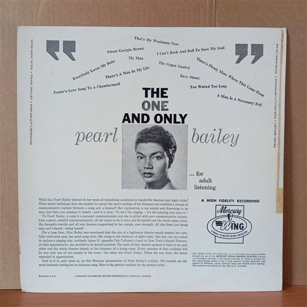 PEARL BAILEY – FOR ADULT LISTENING (1962) - LP 2.EL PLAK