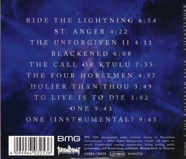 APOCALYPTICA – PLAYS METALLICA VOL. 2 (2024) - CD DIGISLEEVE AMBALAJINDA SIFIR