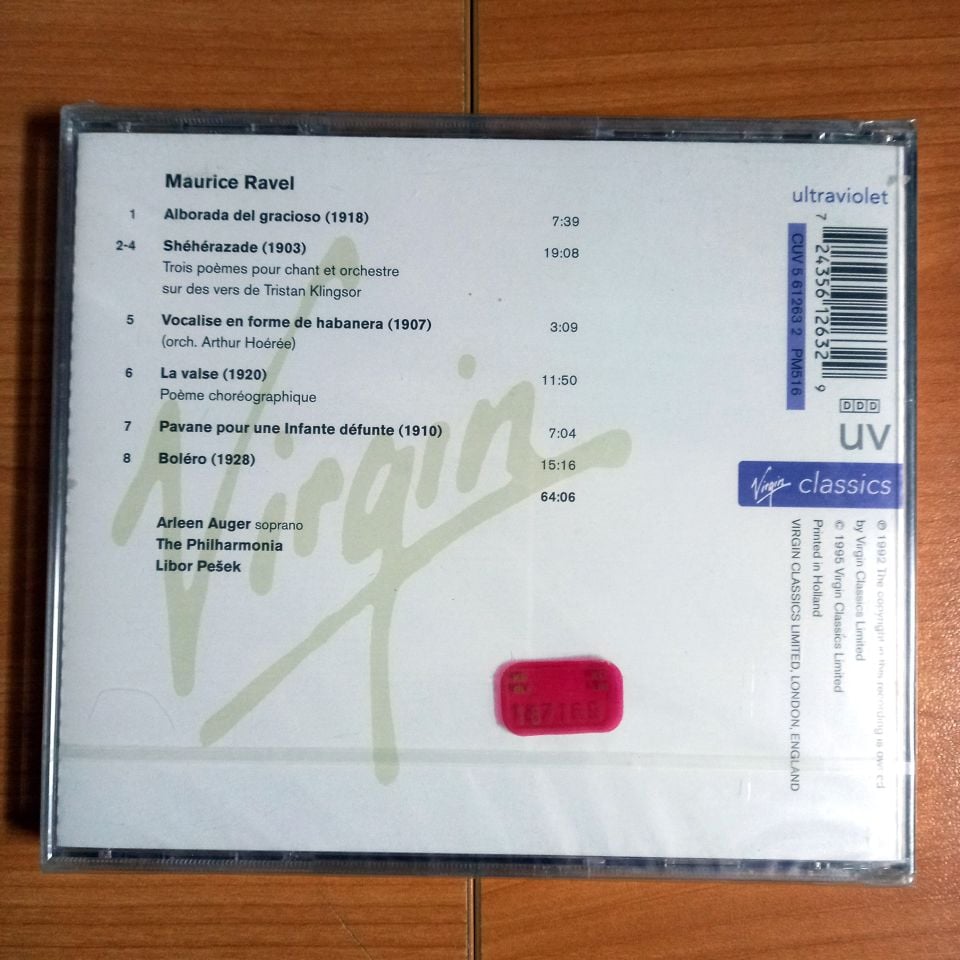 RAVEL - ARLEEN AUGER, THE PHILHARMONIA, LIBOR PESEK – SHEHERAZADE / LA VALSE / BOLERO (1992) - CD 1995 REISSUE SIFIR