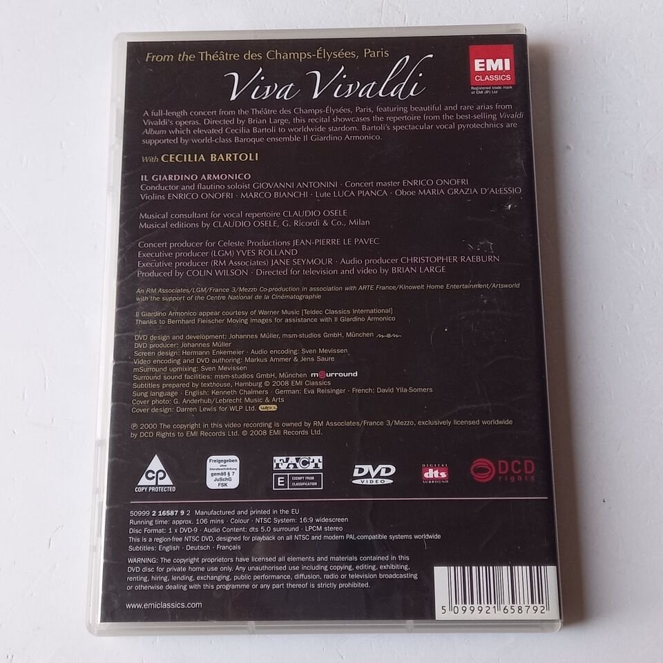 VIVA VIVALDI - CECILIA BARTOLI,  IL GIARDINO ARMONICA - DVD 2.EL