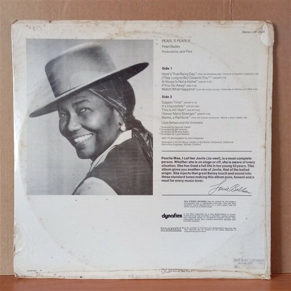 PEARL BAILEY – PEARL'S PEARLS (1971) - LP DÖNEM BASKISI SIFIR PLAK