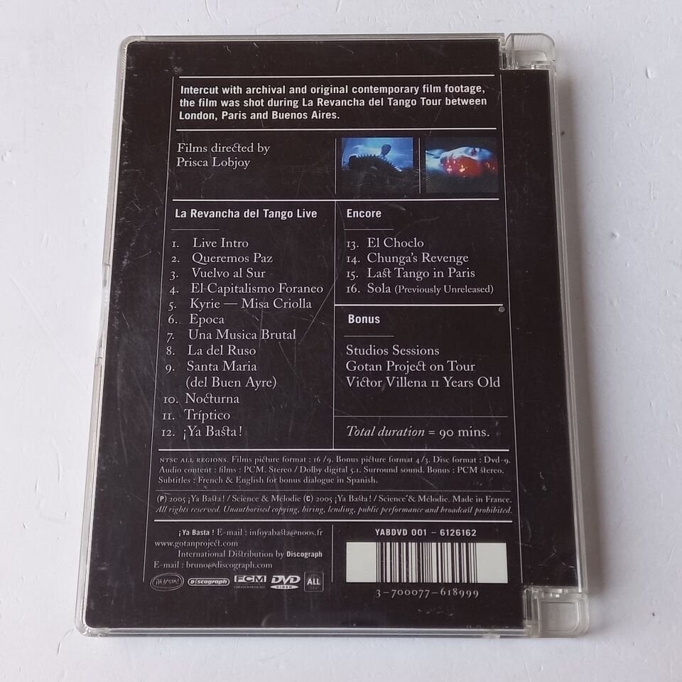 GOTAN PROJECT - LA REVANCHA DEL TANGO LIVE - DVD JEWEL CASE 2.EL
