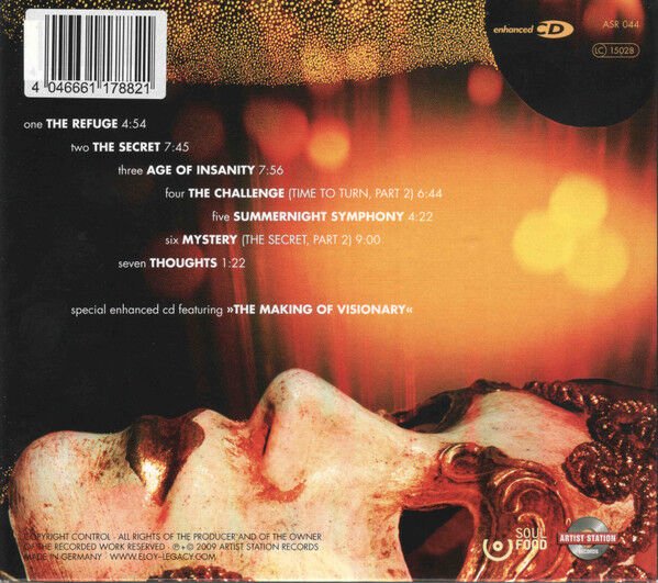 ELOY – VISIONARY (2009) - CD REISSUE DIGIPAK AMBALAJINDA SIFIR