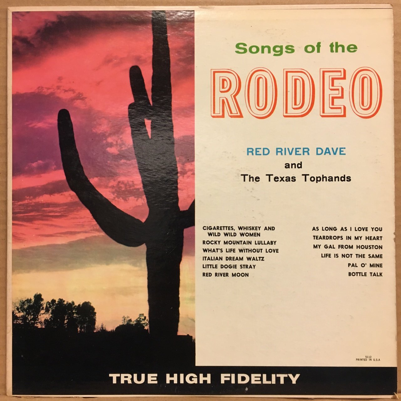 RED RIVER DAVE AND THE TEXAS TOPHANDS - SONGS OF THE RODEO 2.EL PLAK
