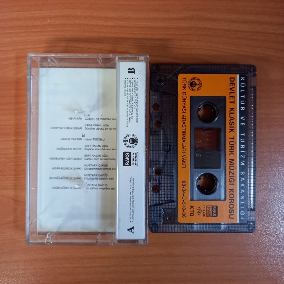 DEVLET KLASİK TÜRK MÜZİĞİ KOROSU / ŞEF: PROF. DR. NEVZAD ATLIĞ / ITRİ, KARA İSMAİL AĞA, ENFİ HASAN AĞA, MUSTAFA ÇAVUŞ (1988) - KASET 2.EL