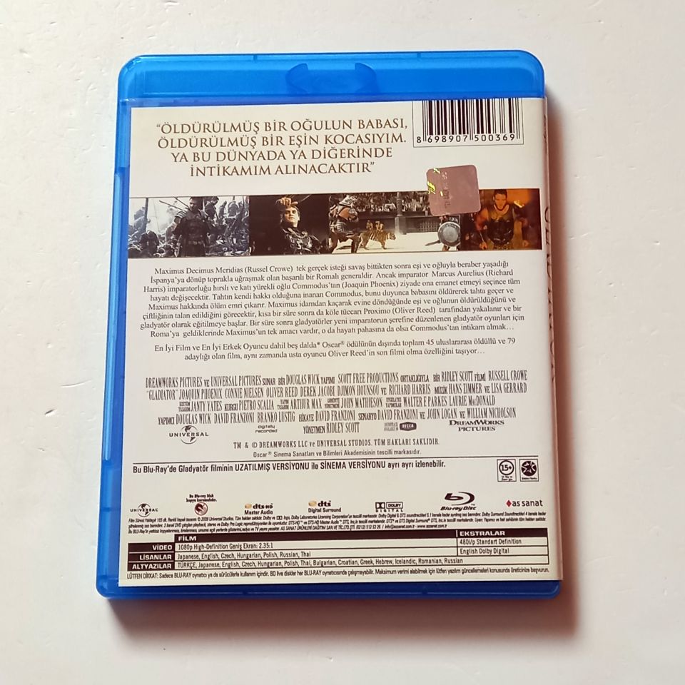 GLADYATÖR / GLADIATOR - RUSSELL CROWE, JOAQUIN PHOENIX, CONNIE NIELSEN - YÖN.: RIDLEY SCOTT - BLU-RAY 2.EL