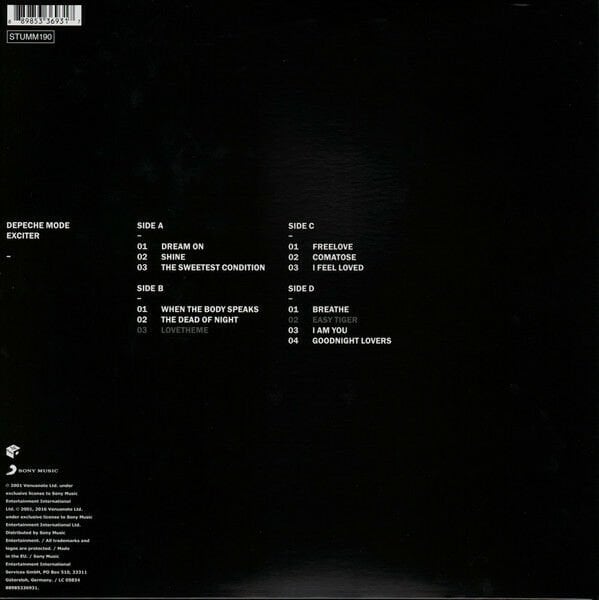 DEPECHE MODE - EXCITER (2001) - 2LP 2017 EDITION SIFIR PLAK