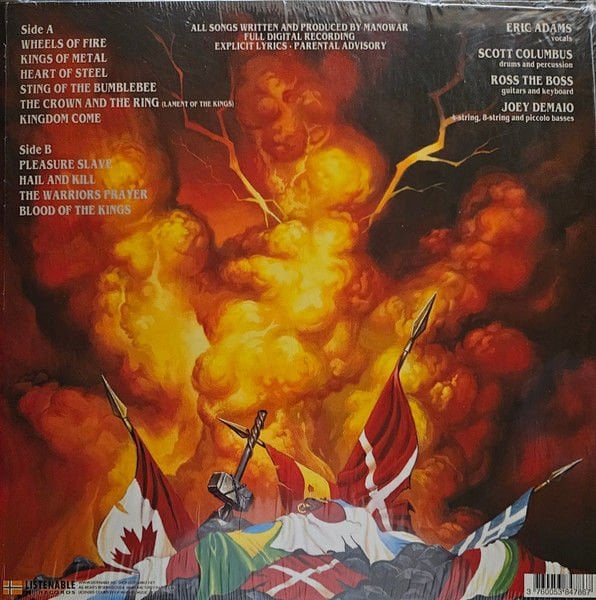 MANOWAR – KINGS OF METAL (1988) - LP 2024 REISSUE LIMITED EDITION TRANSPARENT BLUE VINYL SIFIR PLAK