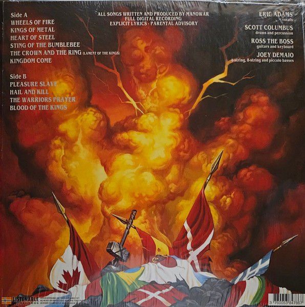 MANOWAR – KINGS OF METAL (1988) - LP 2024 REISSUE LIMITED EDITION TRANSPARENT BLUE VINYL SIFIR PLAK