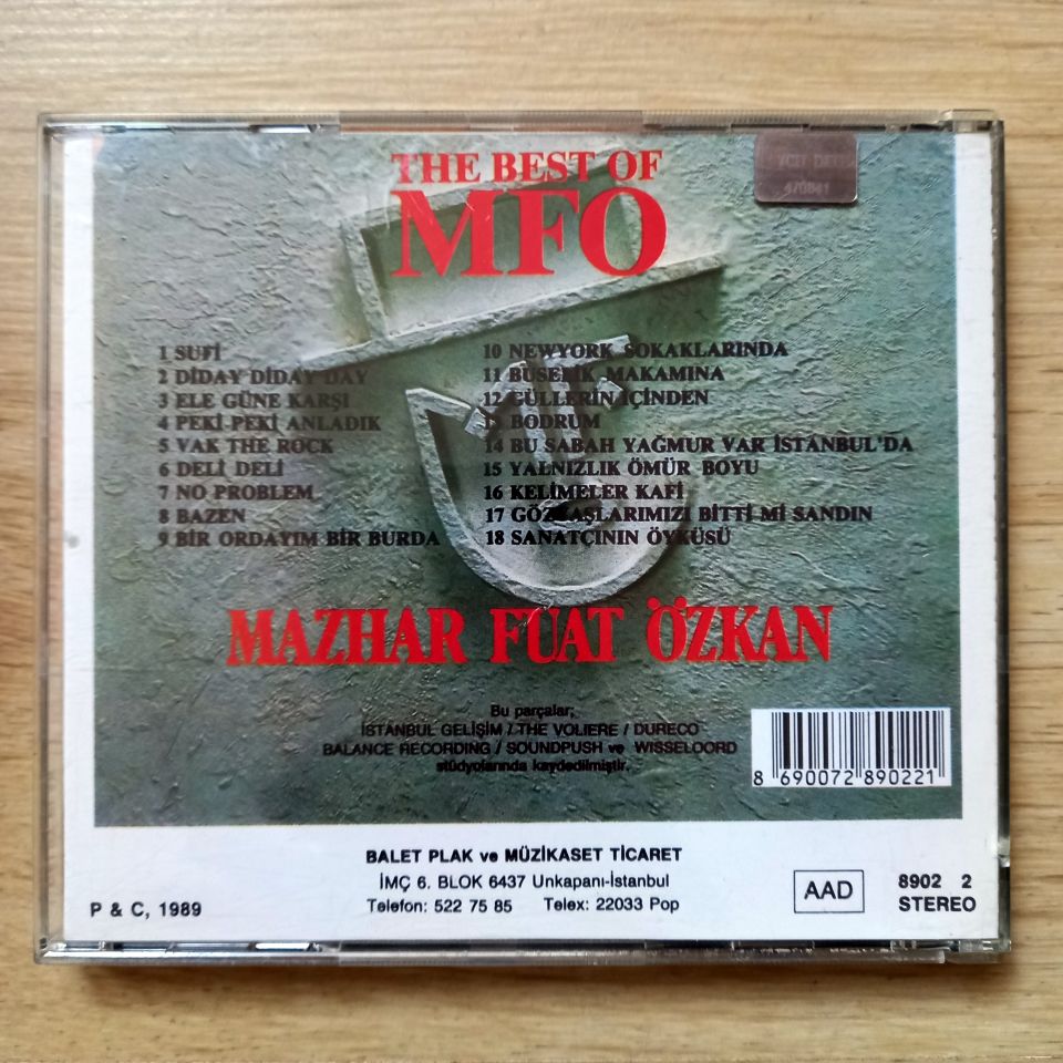 MAZHAR FUAT ÖZKAN – THE BEST OF MFÖ (1998) - CD 2.EL