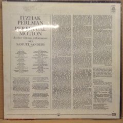 ITZHAK PERLMAN - PERPETUAL MOTION PAGANINI, WIENIAWSKI, SARASATE, KREISLER.. 1974 DÖNEM BASKISI SIFIR PLAK