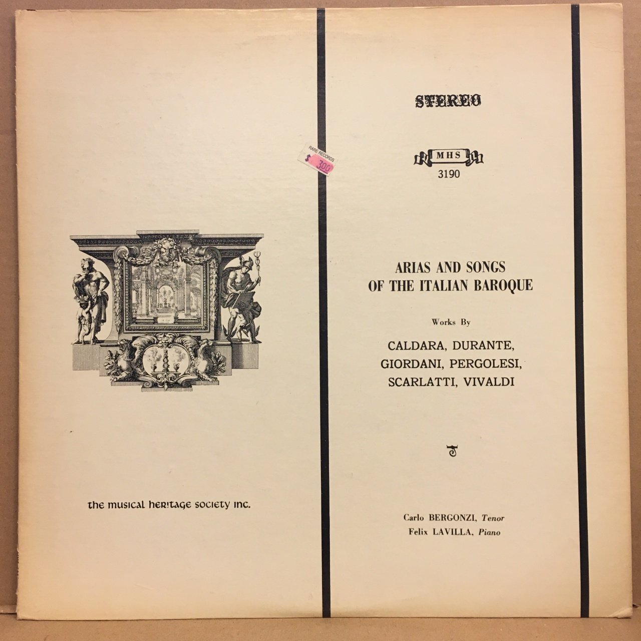 ARIAS AND SONGS OF THE ITALIAN BAROQUE (CALDARA, DURANTE, GIORDAMI, PERGOLESI, SCARLATTI, VIVALDI) CARLO BERGONZI (TENOR) 2.EL PLAK