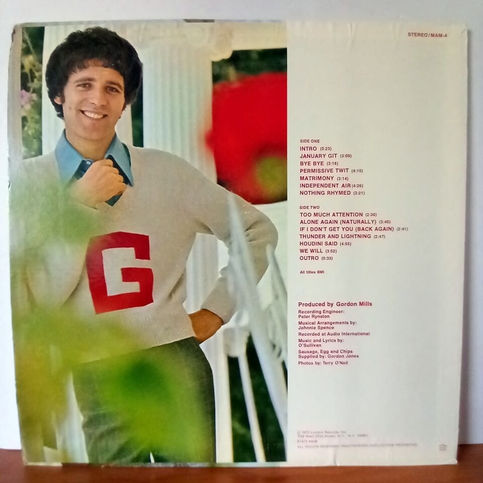 GILBERT O'SULLIVAN – HIMSELF (1972) - LP 2.EL PLAK