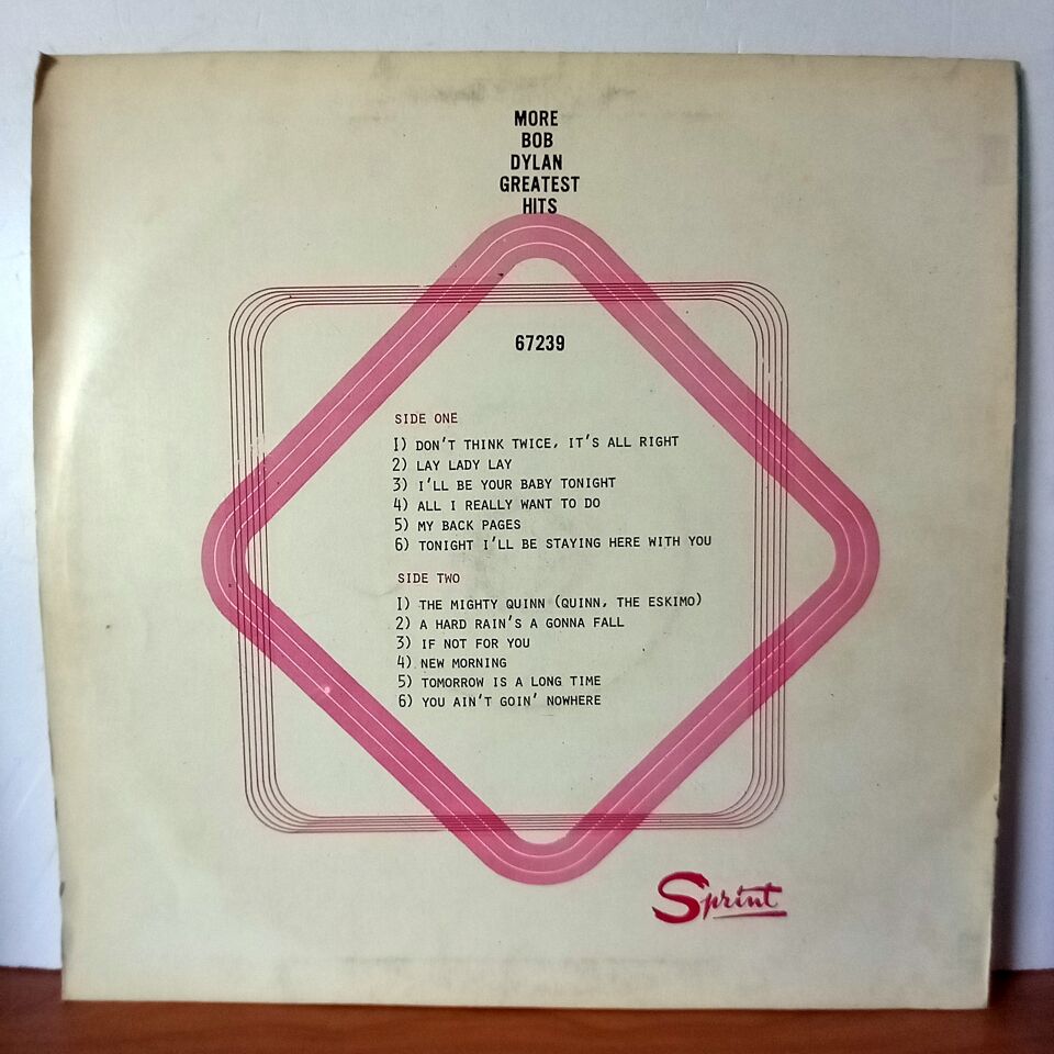 BOB DYLAN – MORE BOB DYLAN GREATEST HITS (1976) - YERLİ BASKI LP 2.EL PLAK