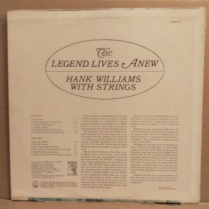 HANK WILLIAMS - LEGEND LIVES ANEW / WITH STRINGS (1966) - LP COMPILATION 2.EL PLAK