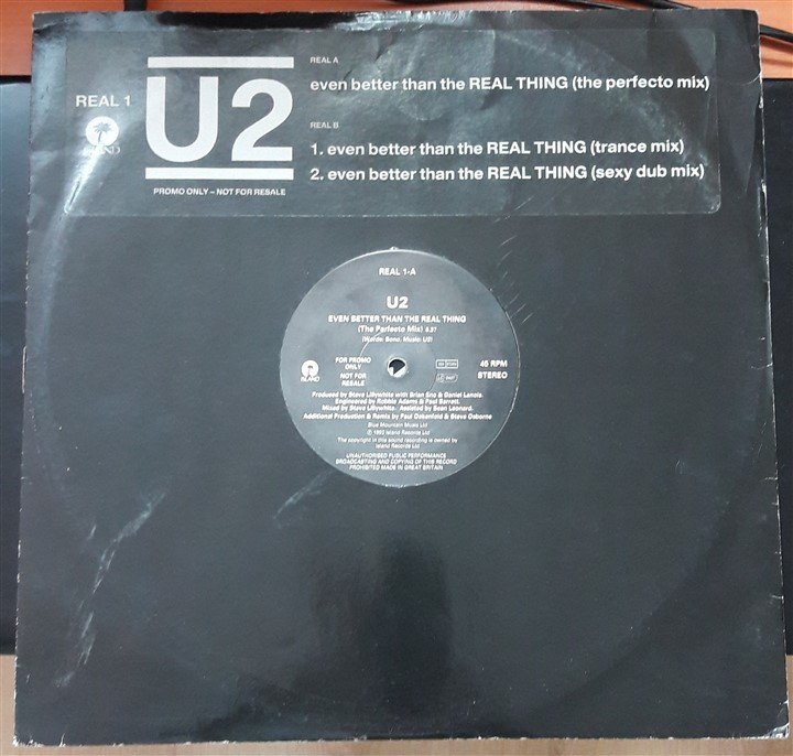 U2 - EVEN BETTER THAN THE REAL THING (1992) - 12'' MAXI SINGLE PLAK 2.EL PROMO