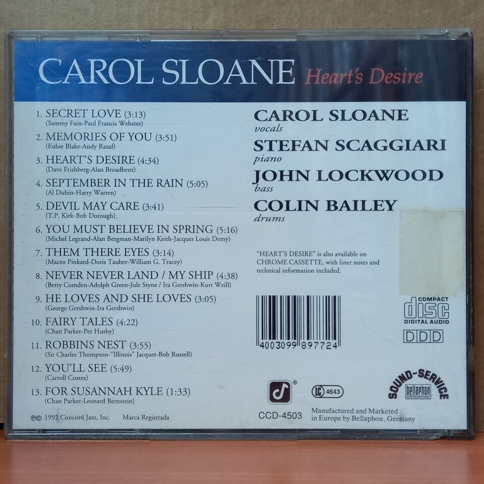 CAROL SLOANE – HEART'S DESIRE (1992) - CD 2.EL