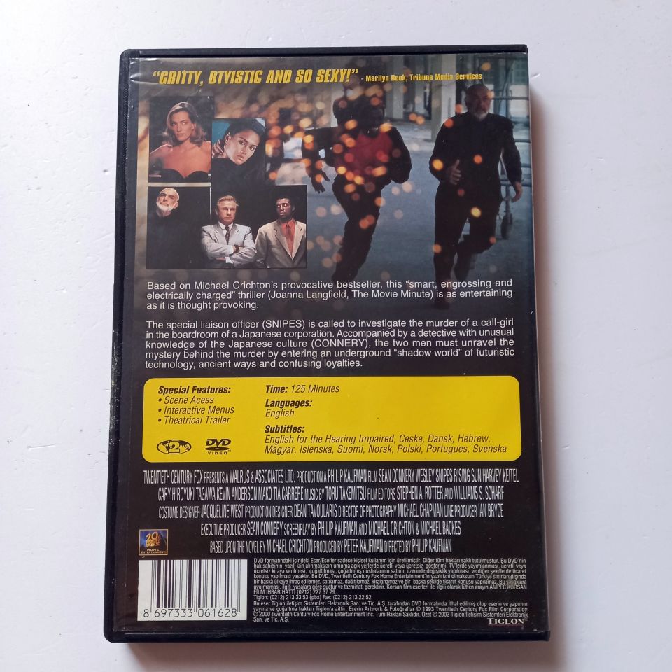 RISING SUN - SEAN CONNERY, WESLEY SNIPES, PHILIP KAUFMAN - DVD 2.EL TR ALTYAZI YOKTUR