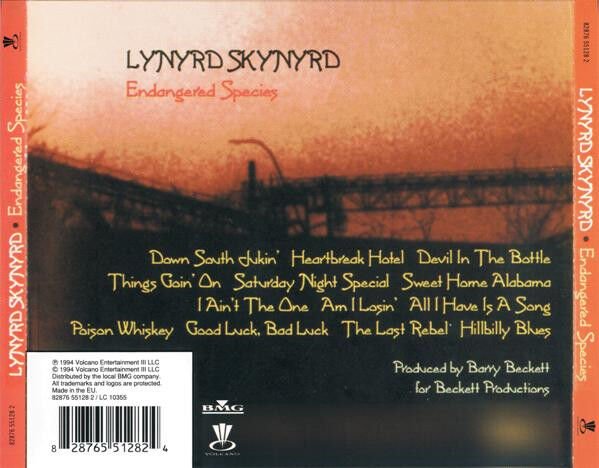 LYNYRD SKYNYRD – ENDANGERED SPECIES (1994) - CD JEWEL CASE AMBALAJINDA SIFIR