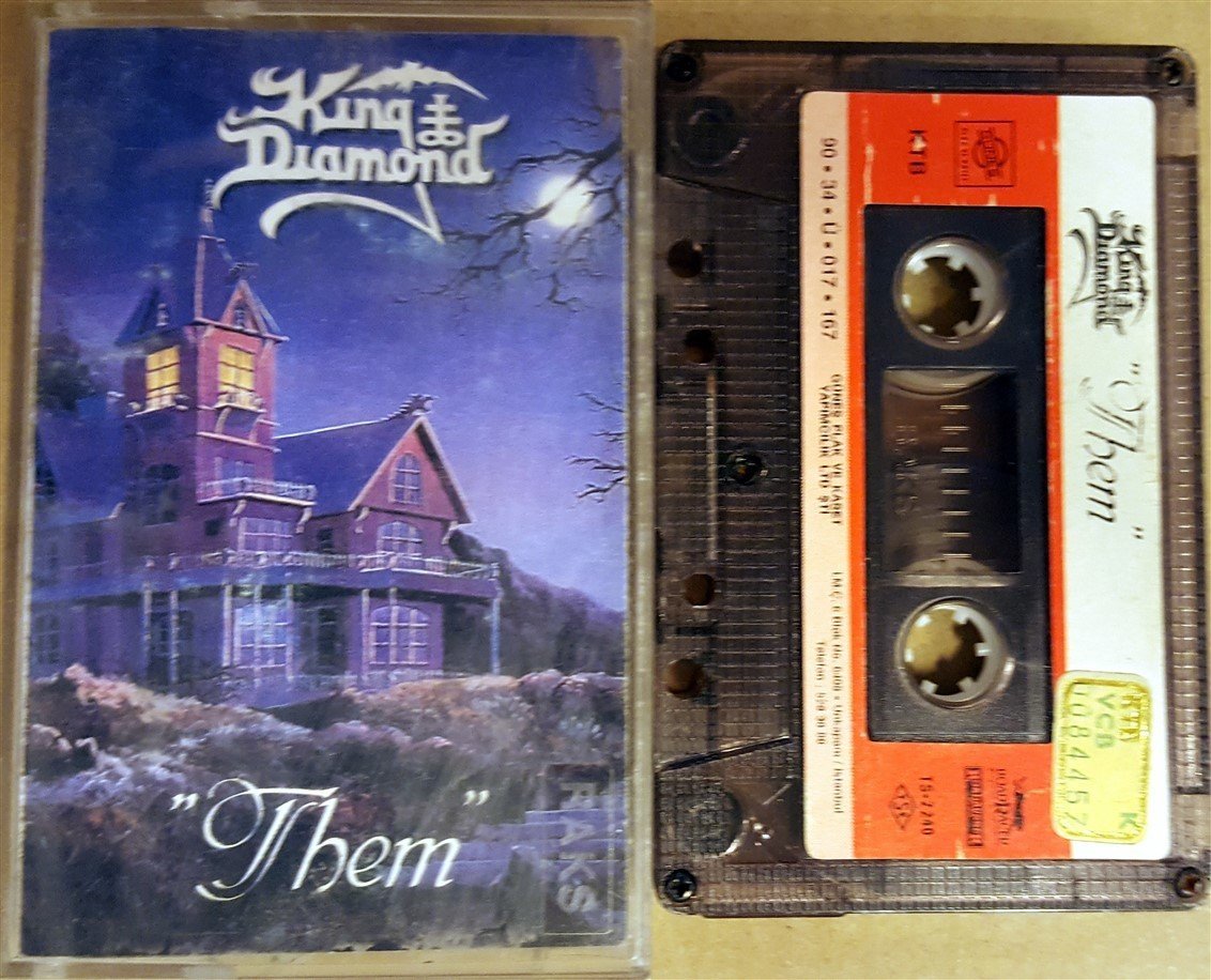 KING DIAMOND - THEM (1990) GUNES CASSETTE MADE IN TURKEY ''USED'' PAPER LABEL