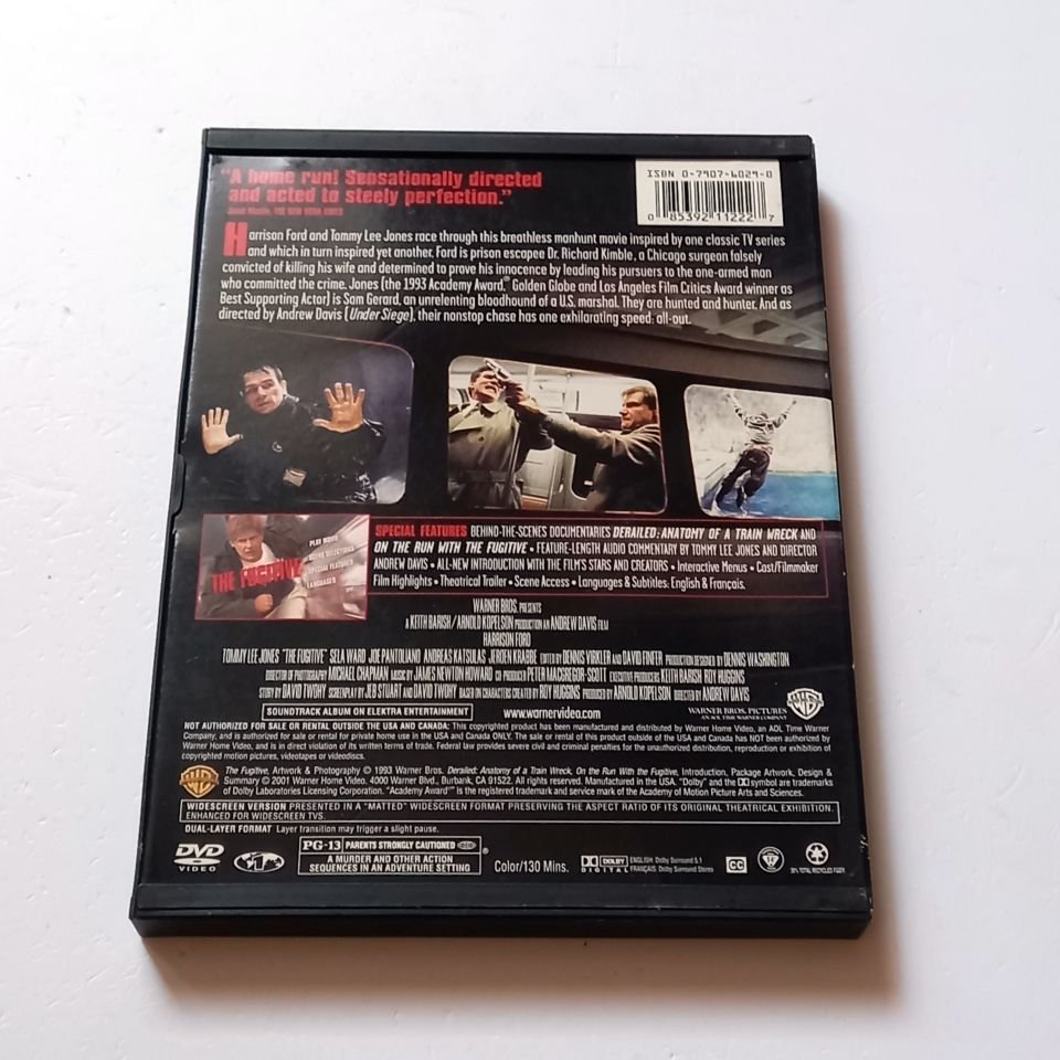 THE FUGITIVE - HARRISON FORD, TOMMY LEE JONES -  YÖN.: ANDREW DAVIS - DVD SNAPCASE 1. BÖLGE TÜRKÇE ALTYAZI YOKTUR 2.EL