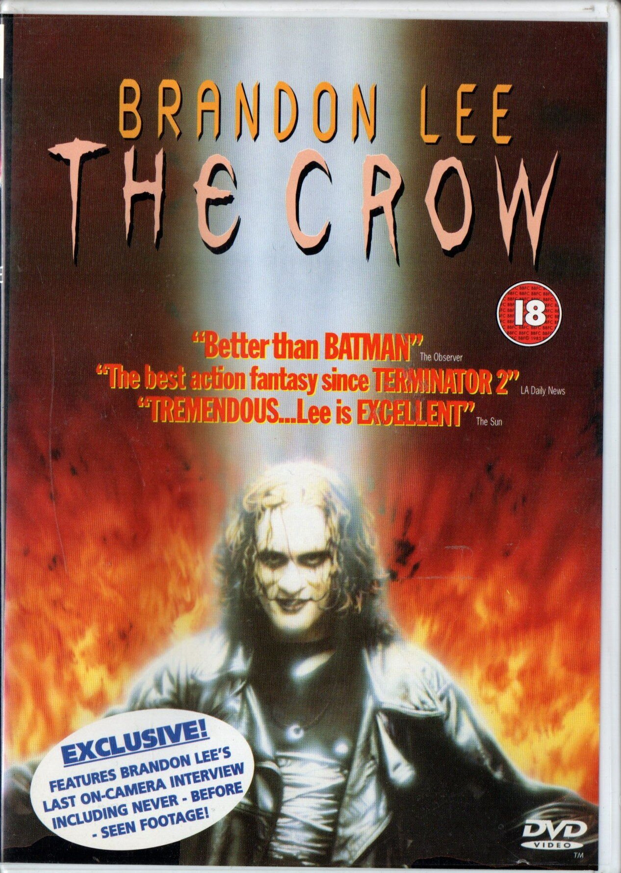 THE CROW - BRANDON LEE - ALEX PROYAS - DVD 2.EL TÜRKÇE ALTYAZI YOKTUR