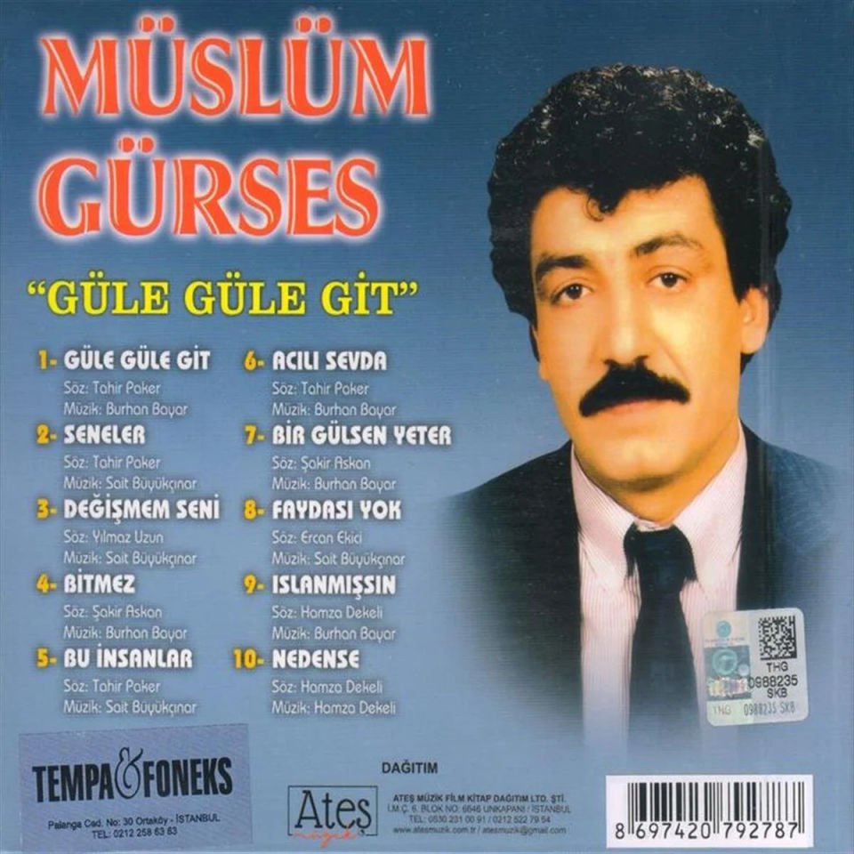 MÜSLÜM GÜRSES - GÜLE GÜLE GİT (1990) - CD YENİ BASIM DIGIPACK SIFIR