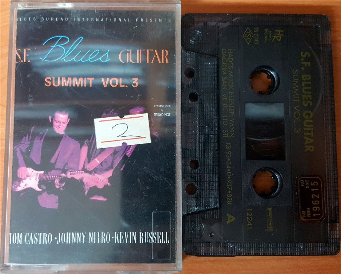 S.F. BLUES GUITAR - SUMMIT VOL 3 TOM CASTRO JOHNNY NITRO KEVIN RUSSEL (1993) HADES CASSETTE MADE IN TURKEY ''USED''