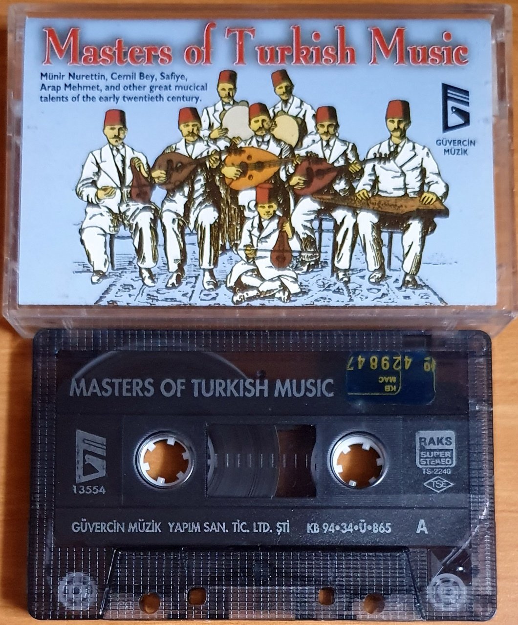 MASTERS OF TURKISH MUSIC / MÜNİR NURETTİN, CEMİL BEY, SAFİYE, ARAP MEHMET - KASET 2.EL