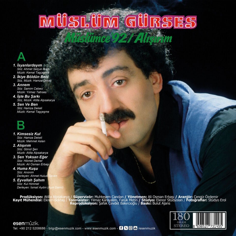 MÜSLÜM GÜRSES - MÜSLÜMCE '92 / ALIŞIRIM (1992) - LP 2026 PLAK