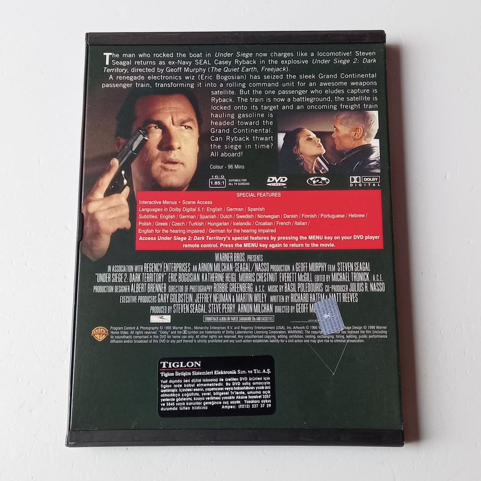 UNDER SIEGE 2: DARK TERRITORY - STEVEN SEGAL, ERIC BOGOSIAN - YÖN.: GEOFF MURPHY - DVD SNAPCASE 2.EL