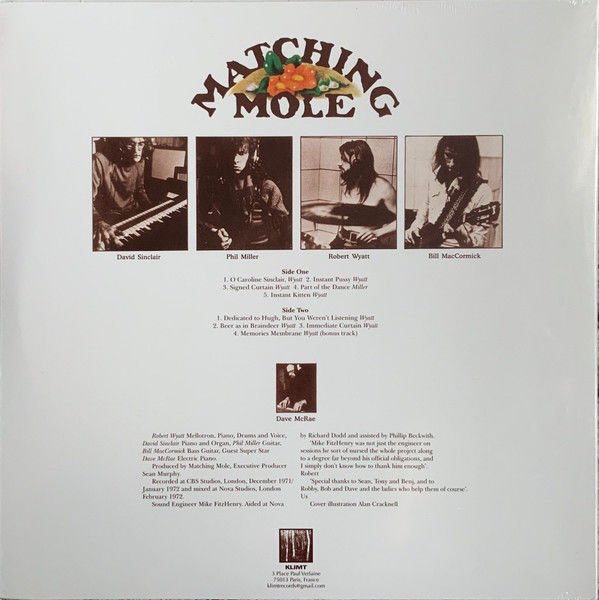 MATCHING MOLE – MATCHING MOLE (1972) - LP 2019 LIMITED EDITION REISSUE 180GR WHITE VINYL SIFIR PLAK