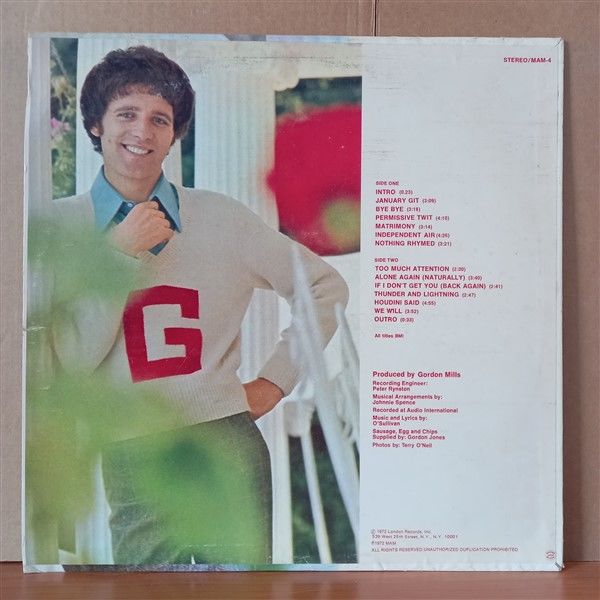 GILBERT O'SULLIVAN – HIMSELF (1972) - LP 2.EL PLAK