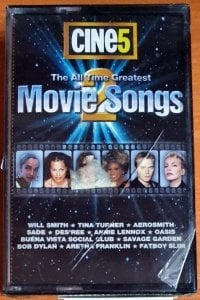 CINE 5 / THE ALL TIME GREATEST MOVIE SONGS / WILL SMITH, TINA TURNER, BUENA VISTA SOCIAL CLUB, ANNIE LENNOX, OASIS, BOB DYLAN, FATBOY SLIM (2000) - 2KASET SIFIR