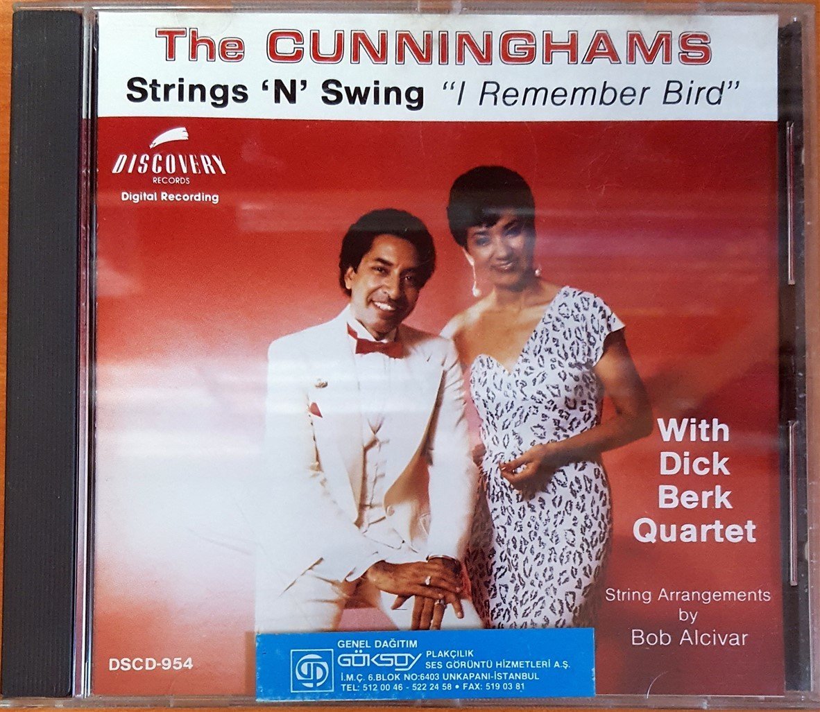 THE CUNNINGHAMS - STRINGS 'N' SWING / I REMEMBER BIRD / WITH DICK BERK QUARTET (1988) MADE IN USA / DISCOVERY RECORDS CD 2.EL