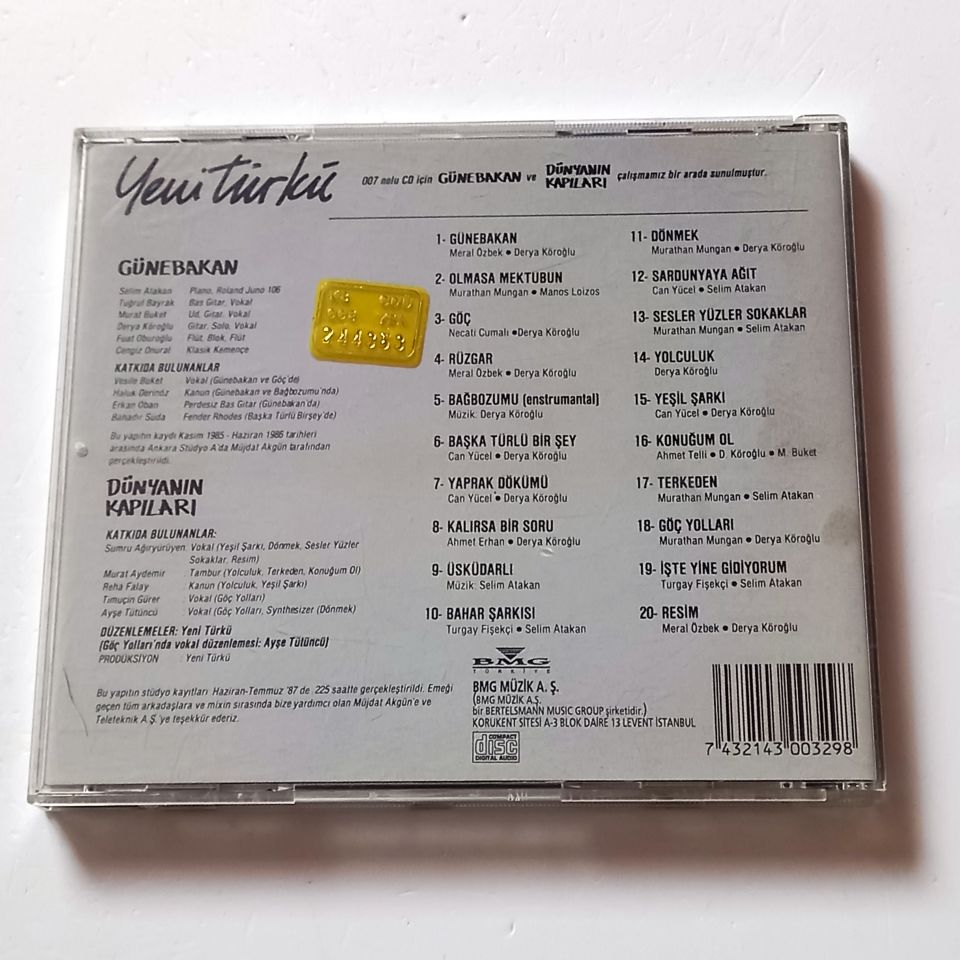 YENİ TÜRKÜ - GÜNE BAKAN / DÜNYANIN KAPILARI - CD 2.EL