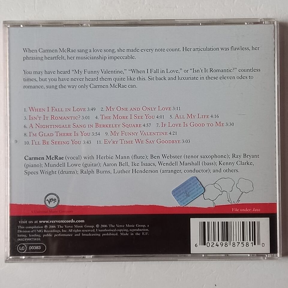 CARMEN MCRAE – CARMEN MCRAE FOR LOVERS (2006) - CD 2.EL