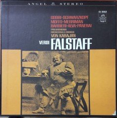 VERDI: FALSTAFF, GOBBI, SCHWARZKOPF, PHILHARMONIA ORCHESTRA, HERBERT VON KARAJAN - 3PLAK 2.EL BOXSET