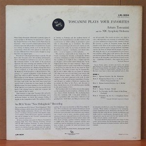 TOSCANINI PLAYS YOUR FAVORITES / BEETHOVEEN, BERLIOZ, SIBELIUS, BRAHMS (1954) - LP 2.EL PLAK