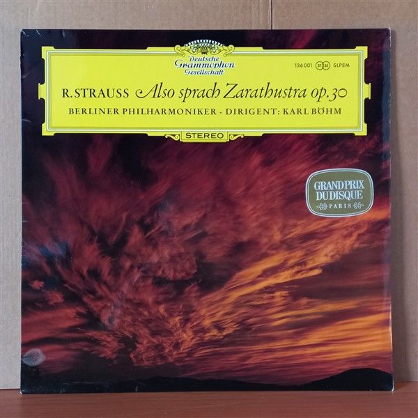 R. STRAUSS: ALSO SPRACH ZARATHUSTRA, OP. 30 / BERLINER PHILHARMONIKER, KARL BÖHM - LP 2.EL PLAK