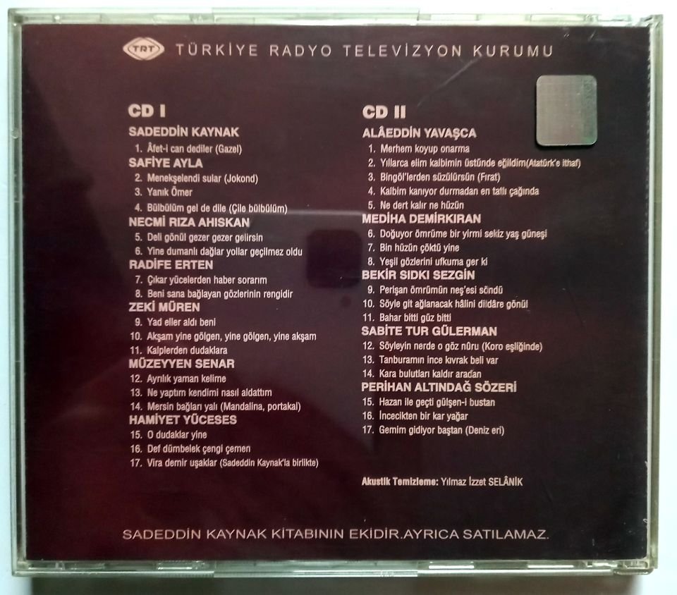 TRT ARŞİV - SADEDDİN KAYNAK - 2CD 2.EL