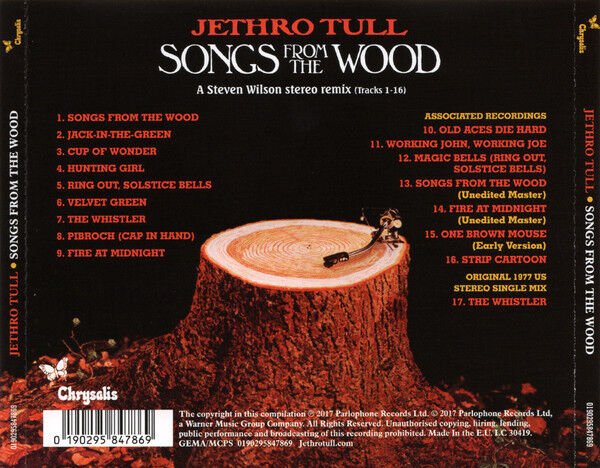 JETHRO TULL – SONGS FROM THE WOOD 40TH ANNIVERSARY EDITION / THE STEVEN WILSON REMIX (1977) - CD REMIXED 2017 REISSUE JEWEL CASE AMBALAJINDA SIFIR