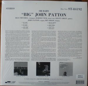 BIG JOHN PATTON - OH BABY (1965) - LP 2022 BLUE NOTE SIFIR PLAK