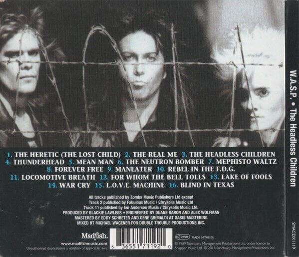 W.A.S.P. – THE HEADLESS CHILDREN (1989) - CD REMASTERED 2018 REISSUE DIGIPAK AMBALAJINDA SIFIR