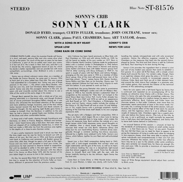 SONNY CLARK - SONNY^S GRIB (1958) - LP BLUE NOTE CLASSIC VINYL SERIES 180GR 2025 EDITION SIFIR PLAK