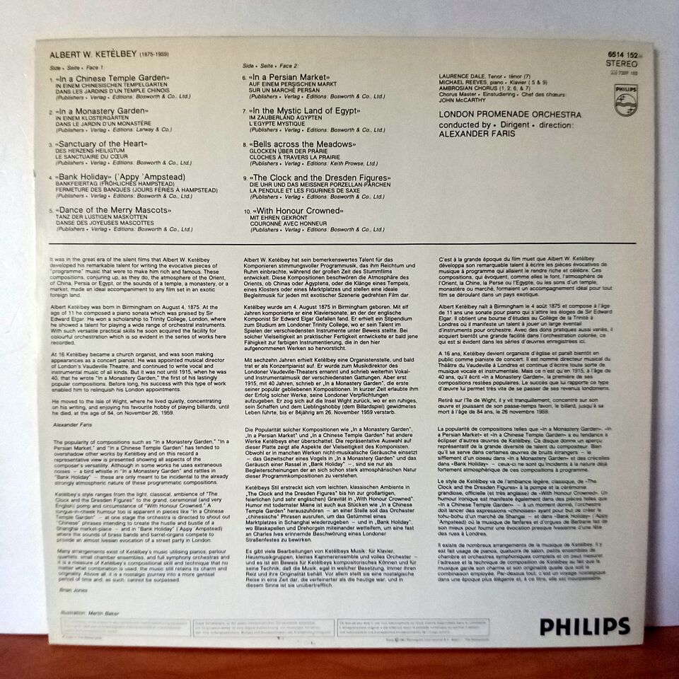 KETELBEY: IN A PERSIAN MARKET / IN A MONASTERY GARDEN / IN A CHINESE TEMPLE GARDEN /  LONDON PROMENADE ORCHESTRA (1982) - LP 2.EL PLAK